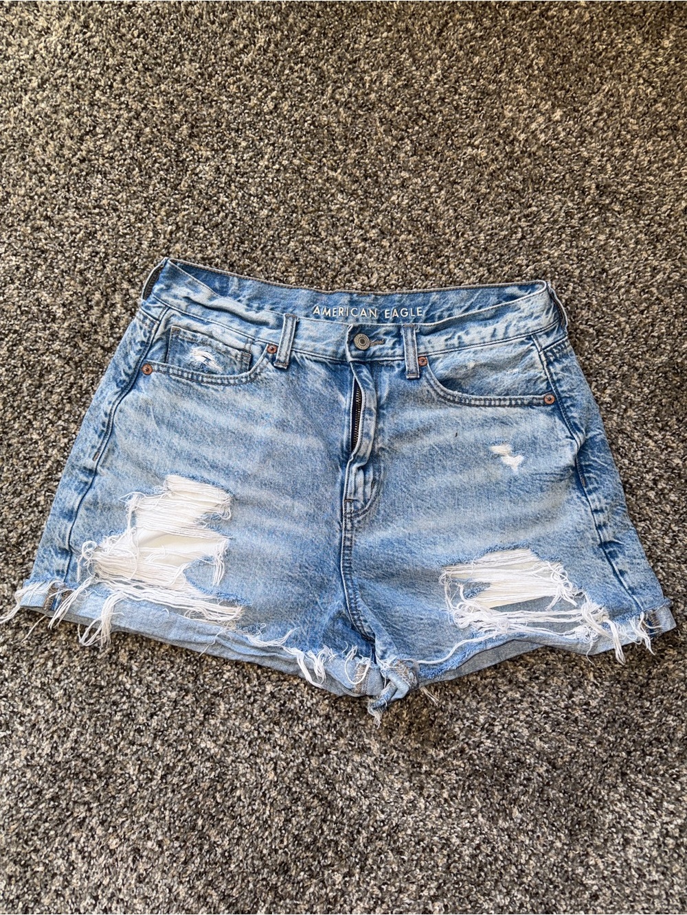 American Eagle Outfitters Light Blue Distressed Denim Cutoff Shorts
